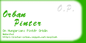 orban pinter business card